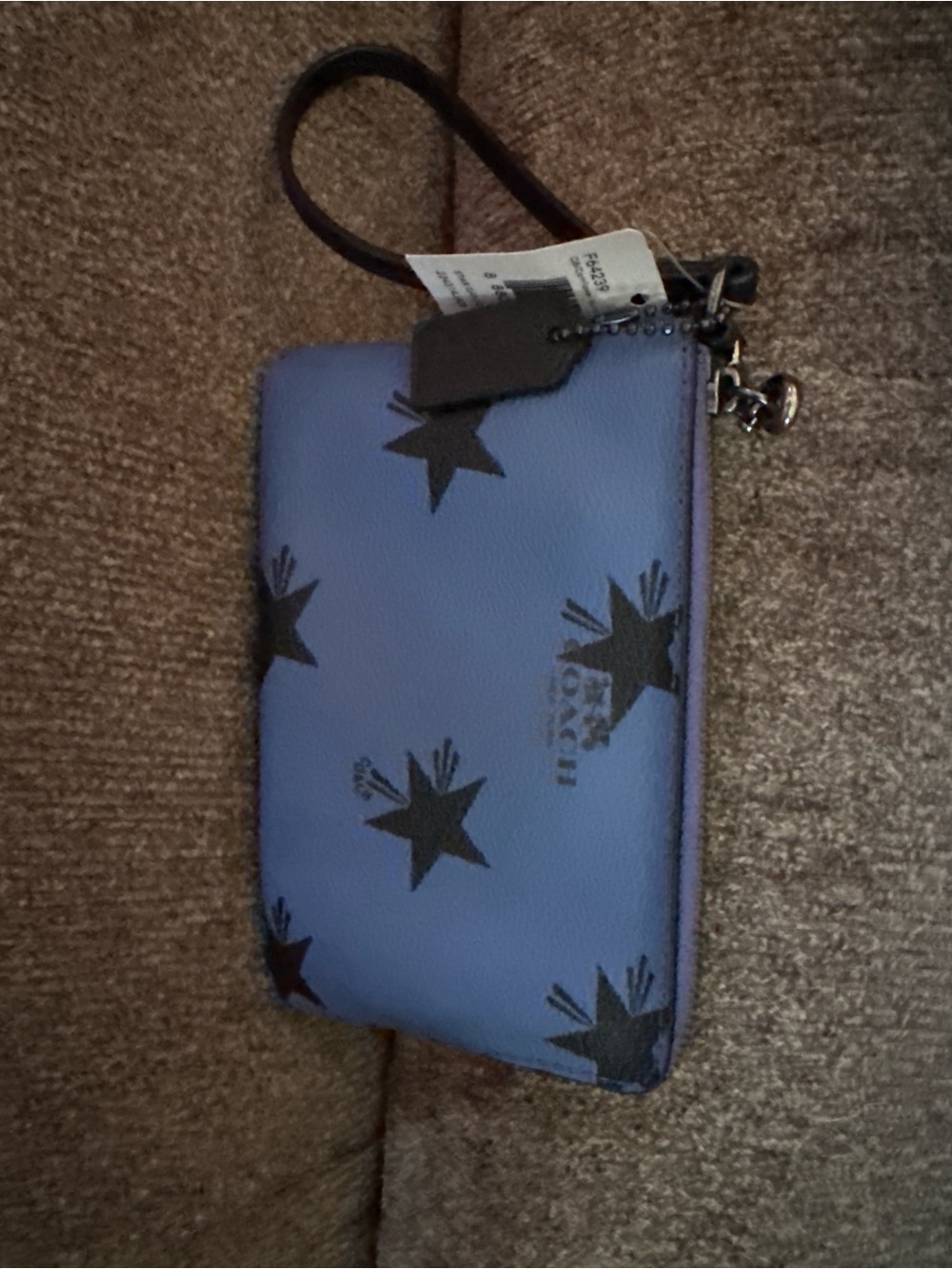Coach Lavender Star Print Leather Wristlet
